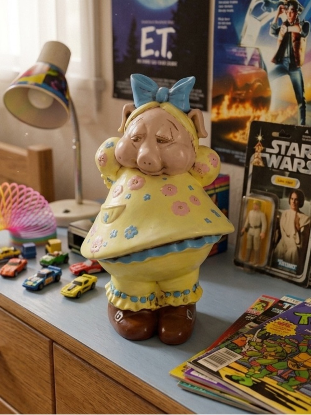Vintage 1980 Hobbyist Ceramic Hand Painted “Miss Piggy” Piggy Bank